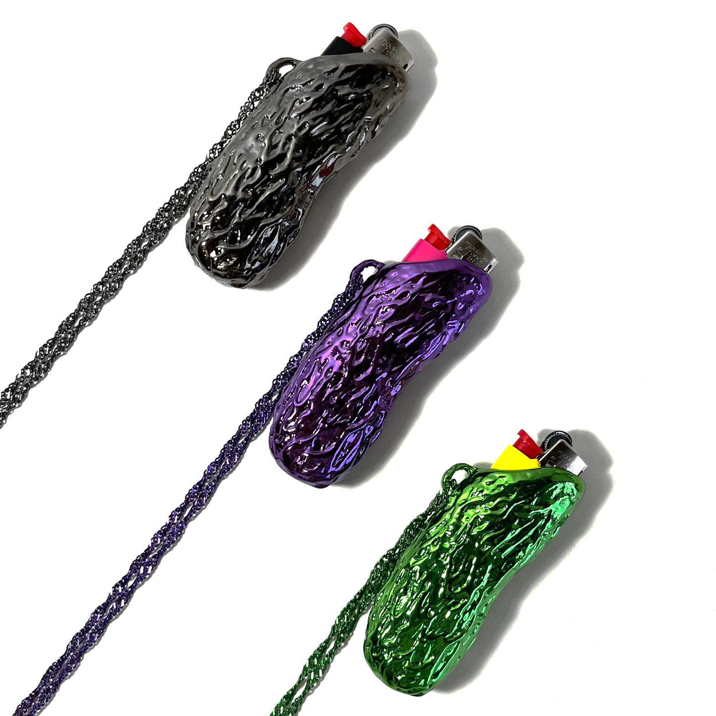 Tongue of Flame Metal Lighter Case Necklace 10000℃
