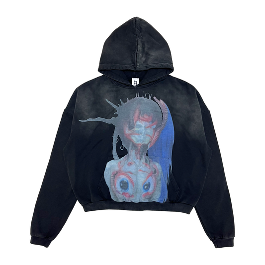 "PUNK REDEMPTION" Stone Wash Hoodie