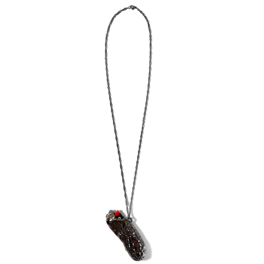 Tongue of Flame Metal Lighter Case Necklace 31415926535℃