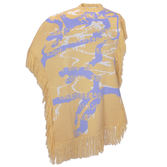 "Guide" Asymmetry Knit Poncho