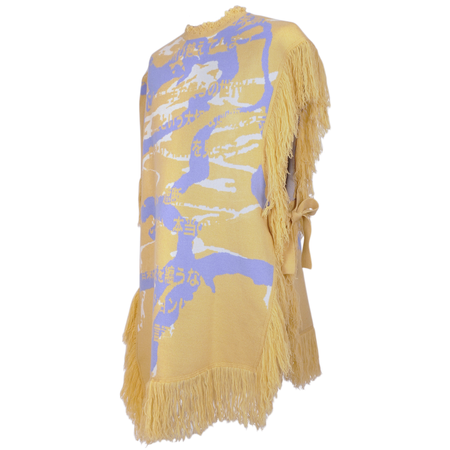 "Guide" Asymmetry Knit Poncho