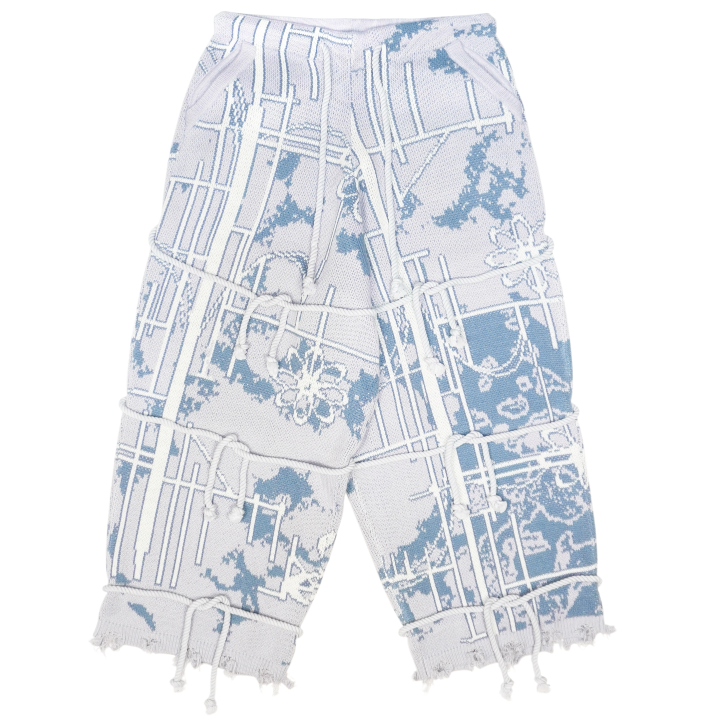 "冬" Straw Wrapped Knit Pants