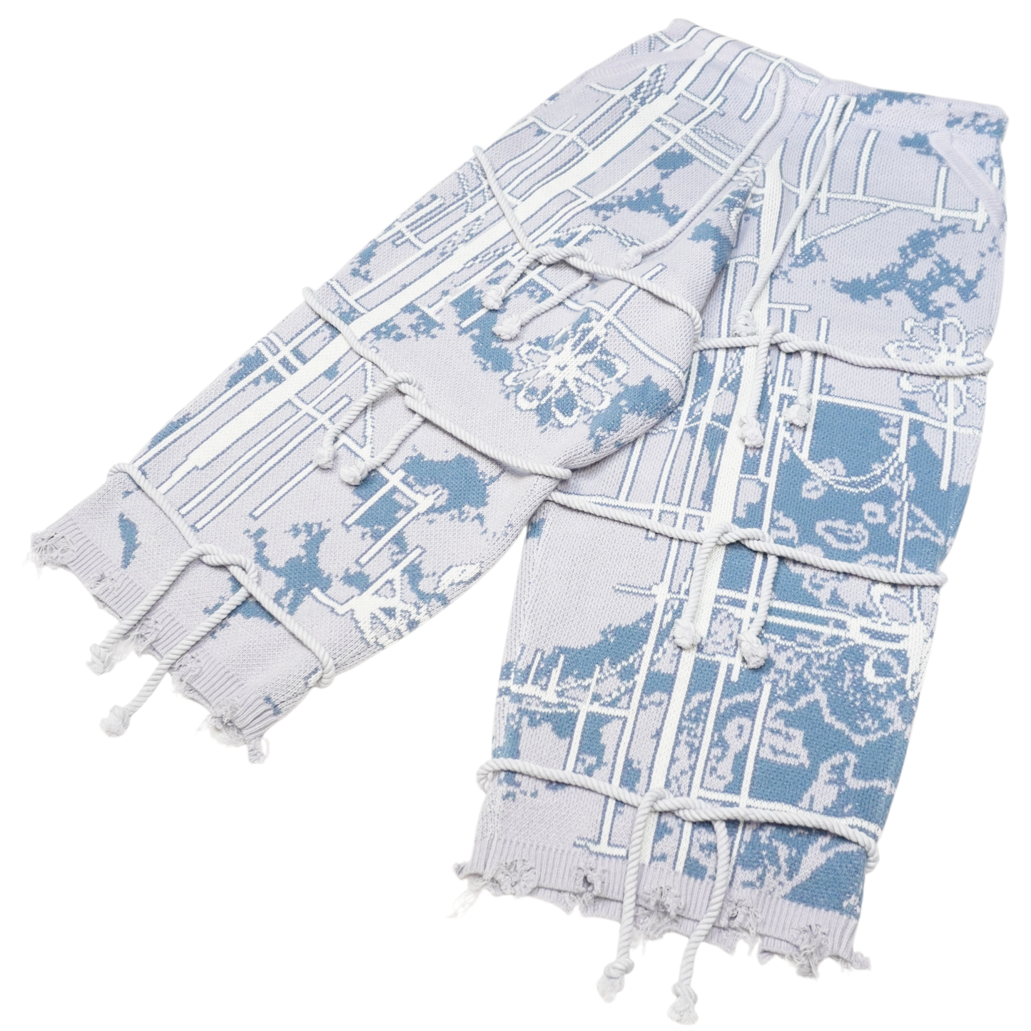 "冬" Straw Wrapped Knit Pants