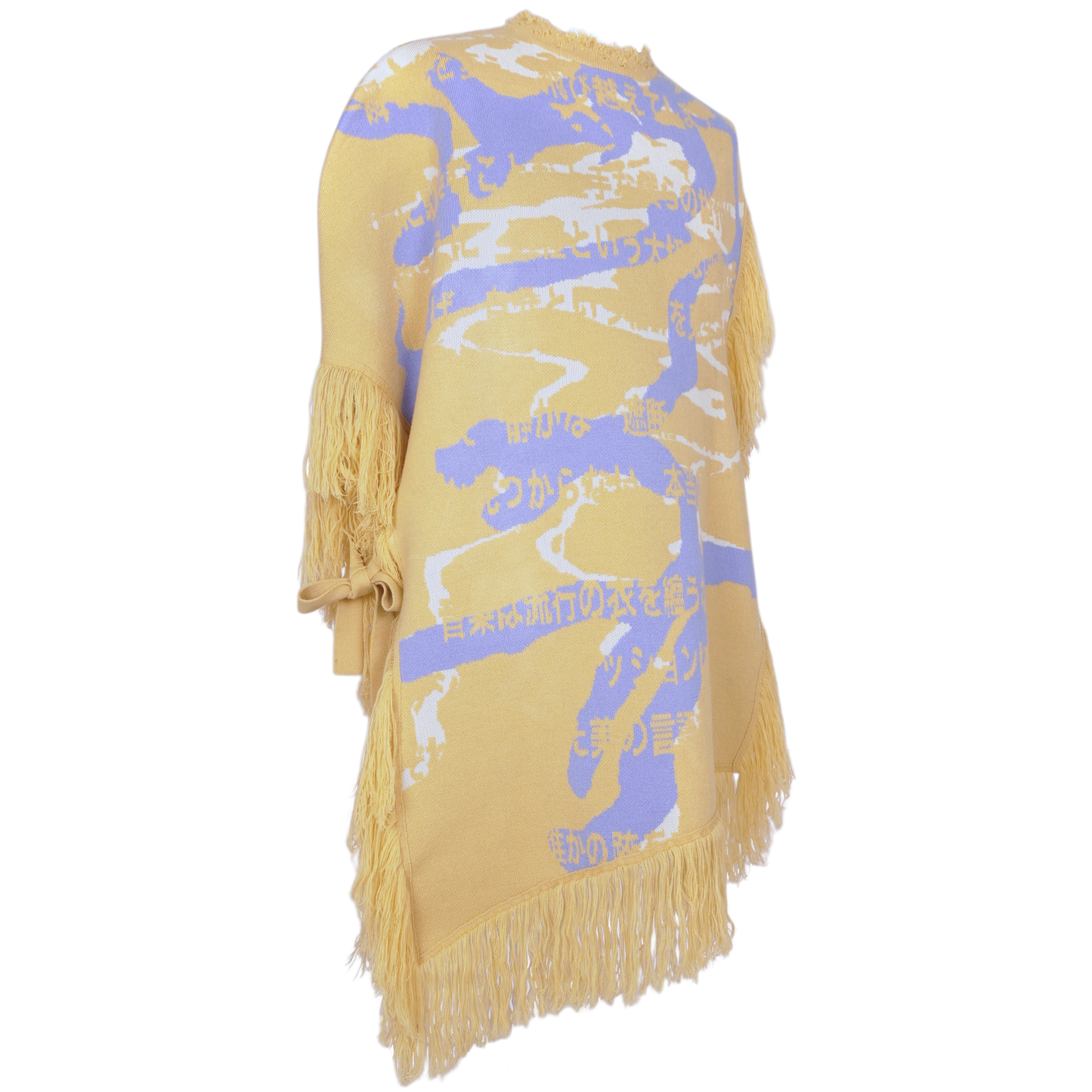 "Guide" Asymmetry Knit Poncho