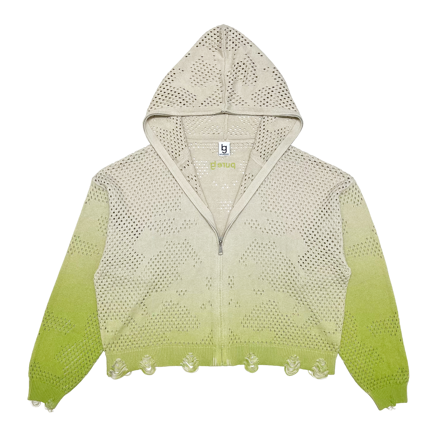 Pure GB Mouth "蘚" Moss Mesh Hoodie