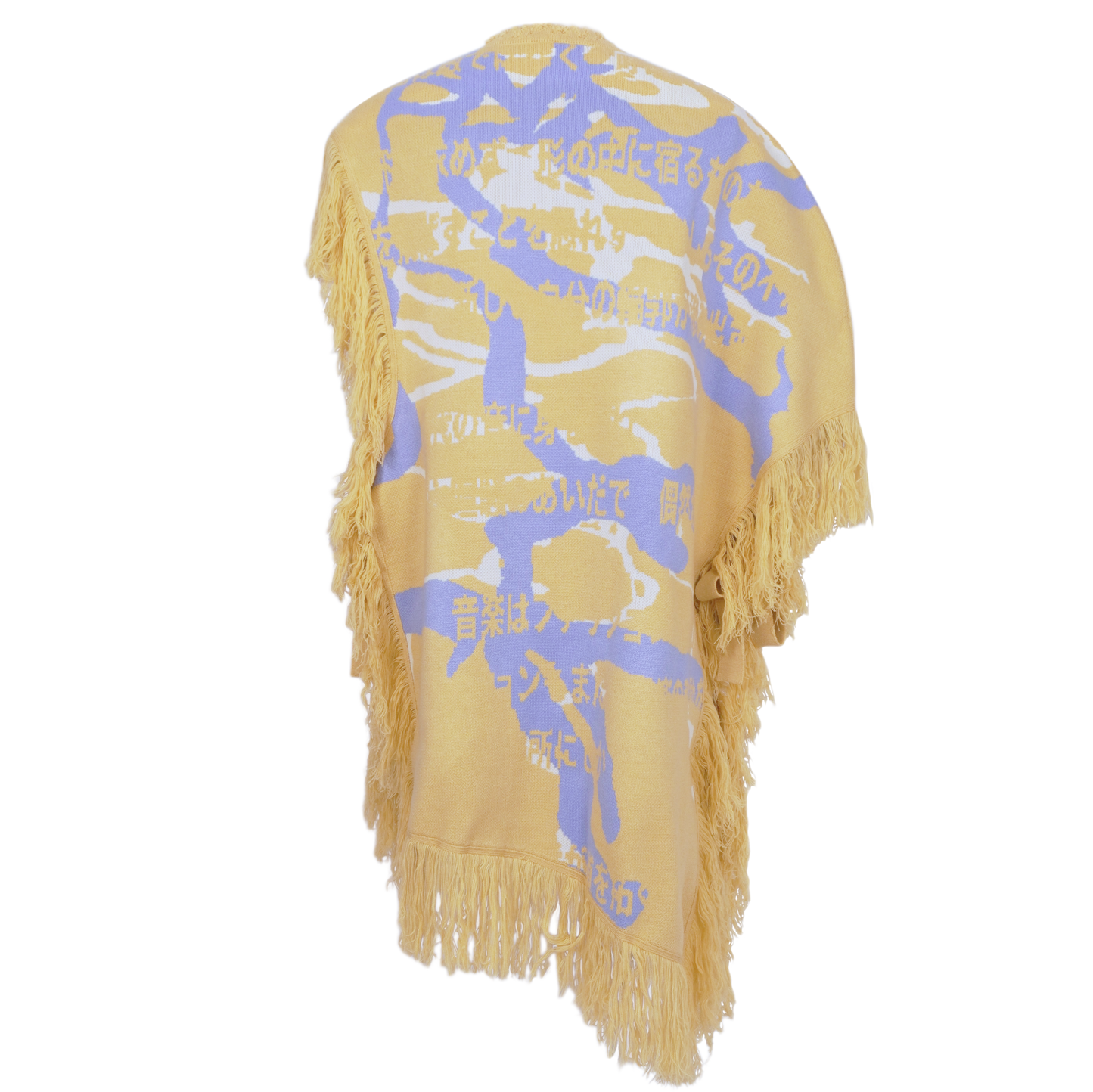 "Guide" Asymmetry Knit Poncho